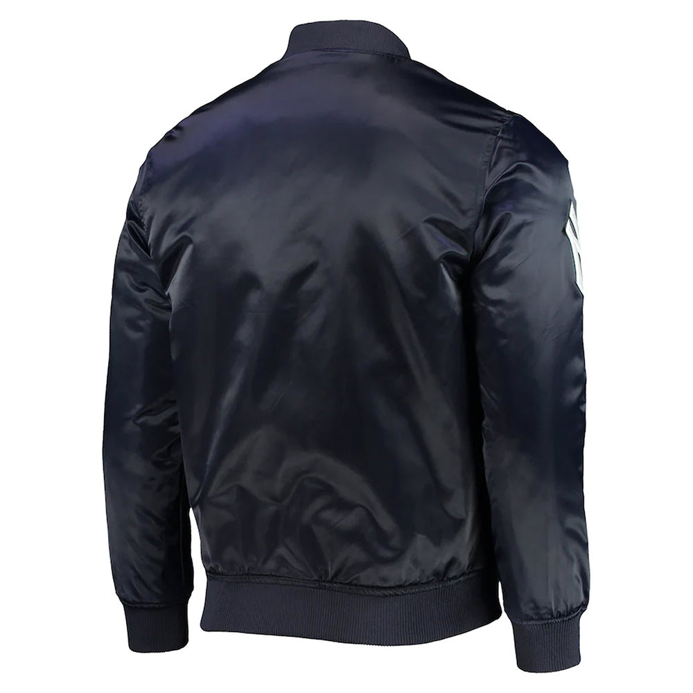 Wordmark NY Yankees Navy Satin Jacket