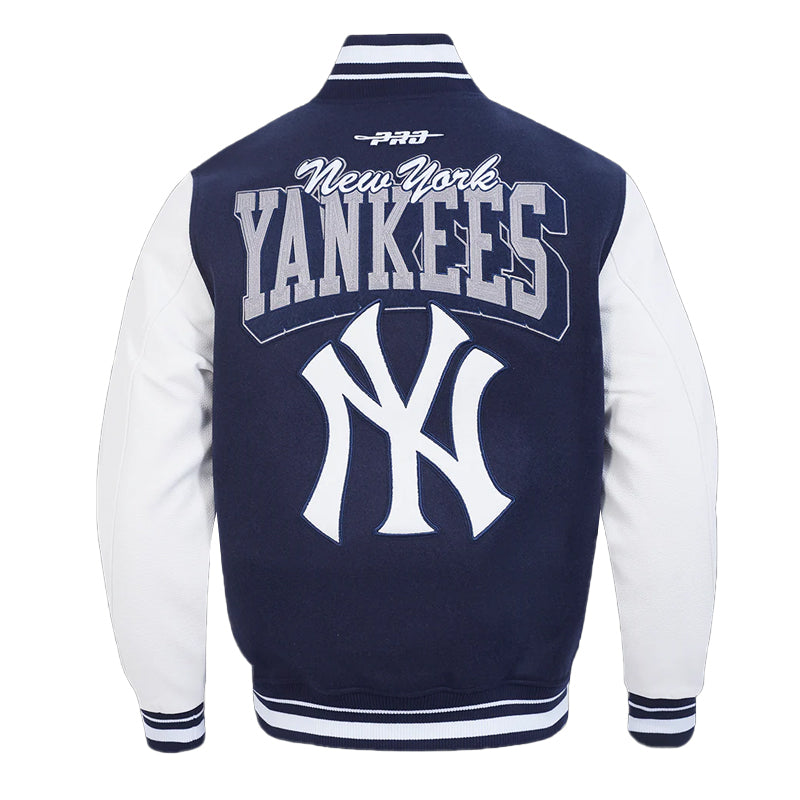 NY Yankees Team Badge Classic Rib Varsity Jacket