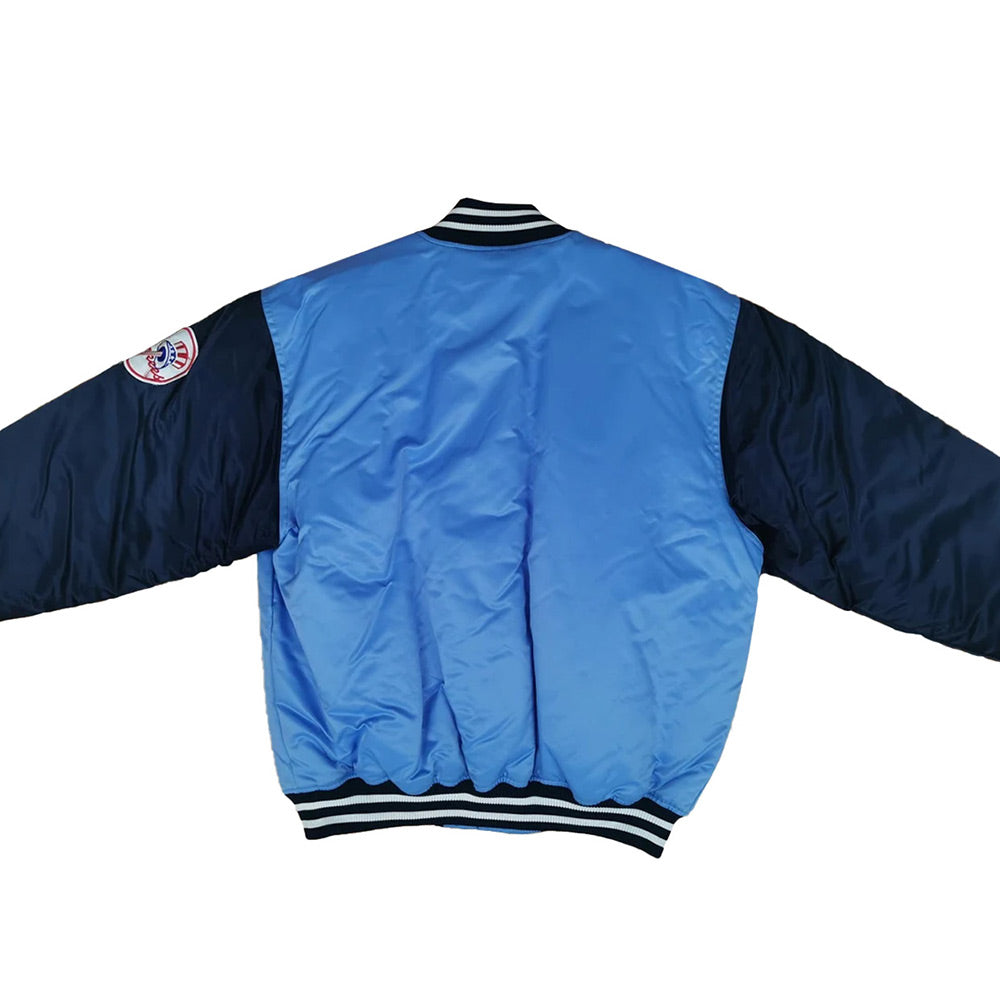 NY Yankees Light Blue and Navy Satin Jacket