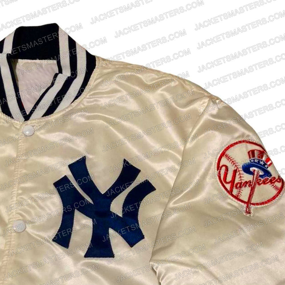 New York Yankees 90s Satin Bomber Jacket Blue White