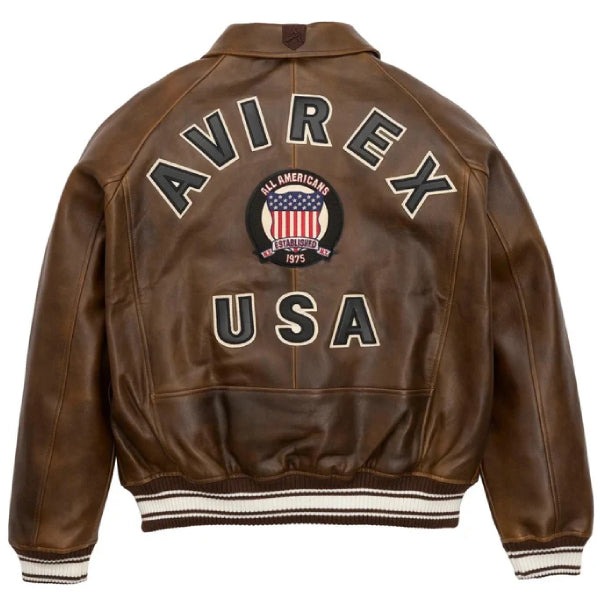 Avirex Vintage Icon Jacket In Brown Color Leather Outlet