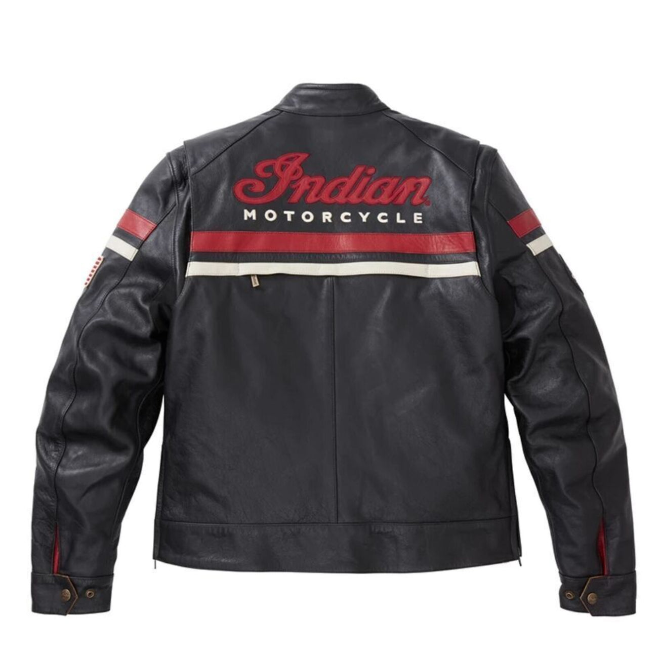 Genuine Indian Motorcycle Freeway Jacket Black Red New Leather Outlet