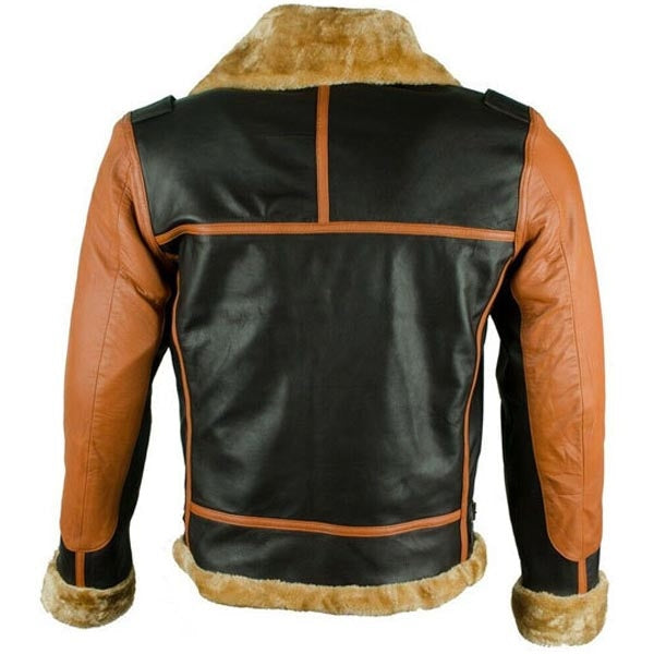 Men's Black Faux Shearling Bomber Jacket – Winter Warmth with Style