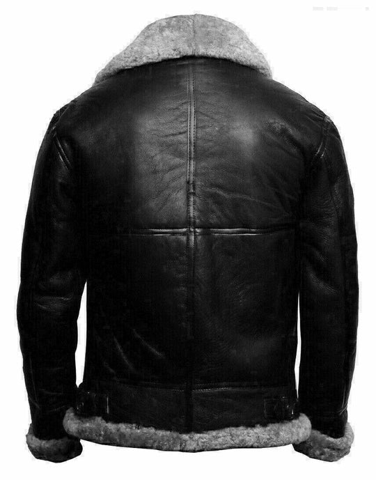 Men’s Classic B3 RAF Aviator Shearling Leather Bomber Jacket