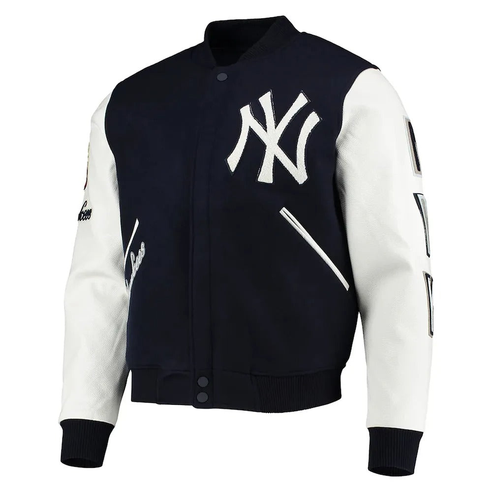 NY Yankees Black and White Varsity Jacket