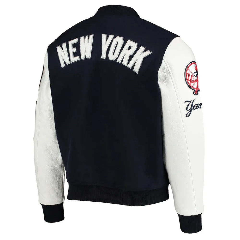 NY Yankees Black and White Varsity Jacket