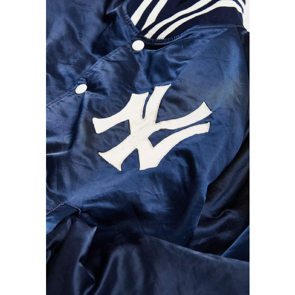 New York Yankees 90s Satin Bomber Jacket Blue White