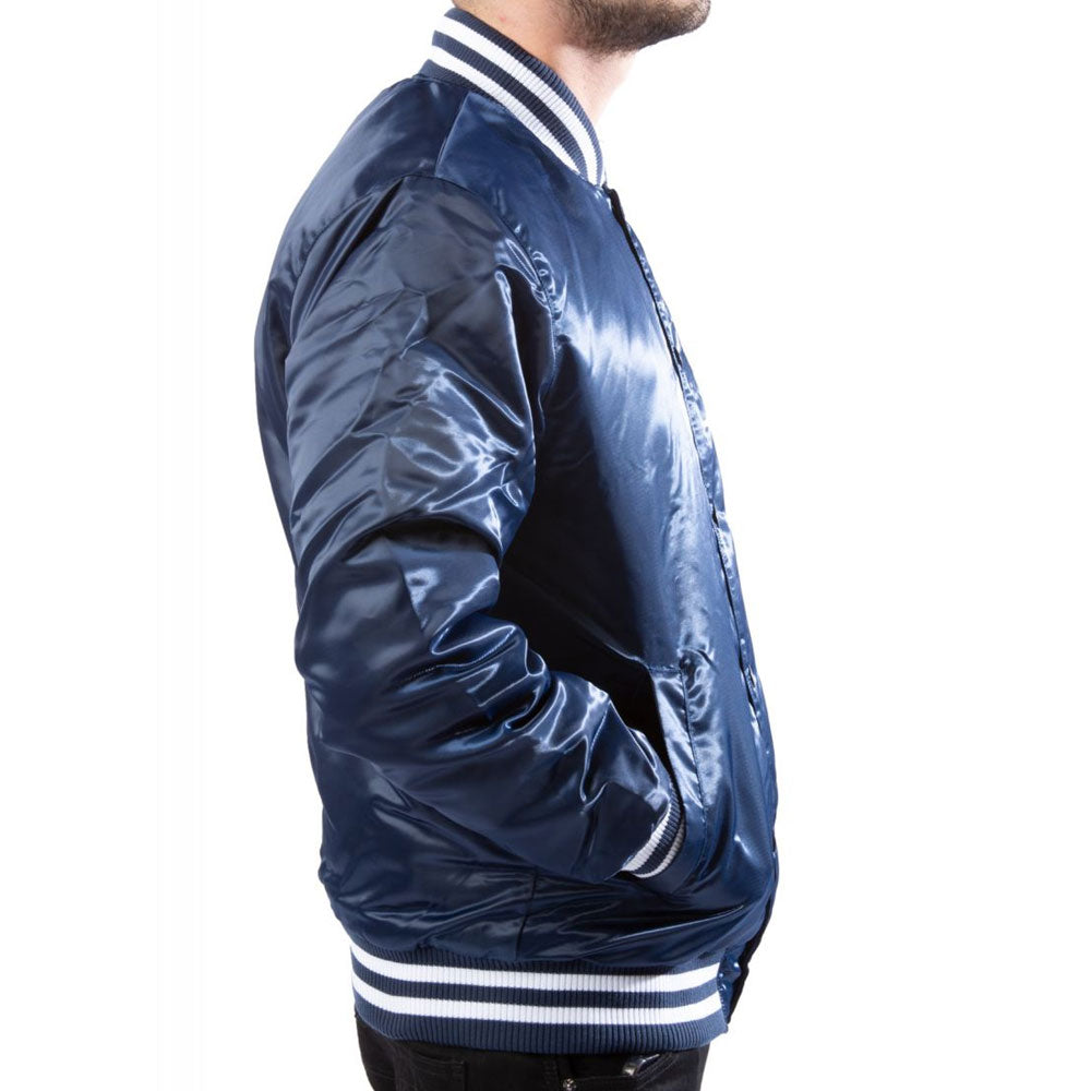 New York Yankees 90s Satin Bomber Jacket Blue White