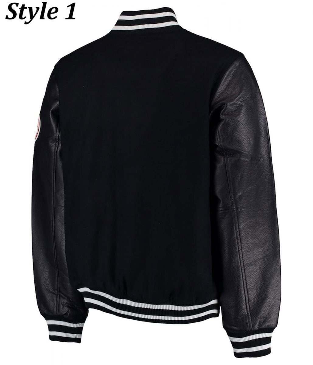 NY Yankees Varsity Wool/Leather Black Jacket