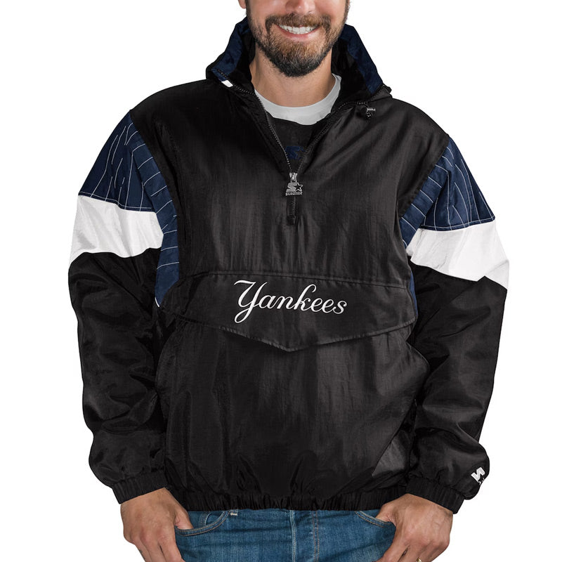 New York Yankees Blackout Breakaway Anorak Hooded Jacket Half-Zip