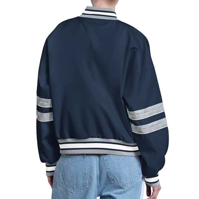 New York Yankees Interception Varsity Satin Jacket Navy