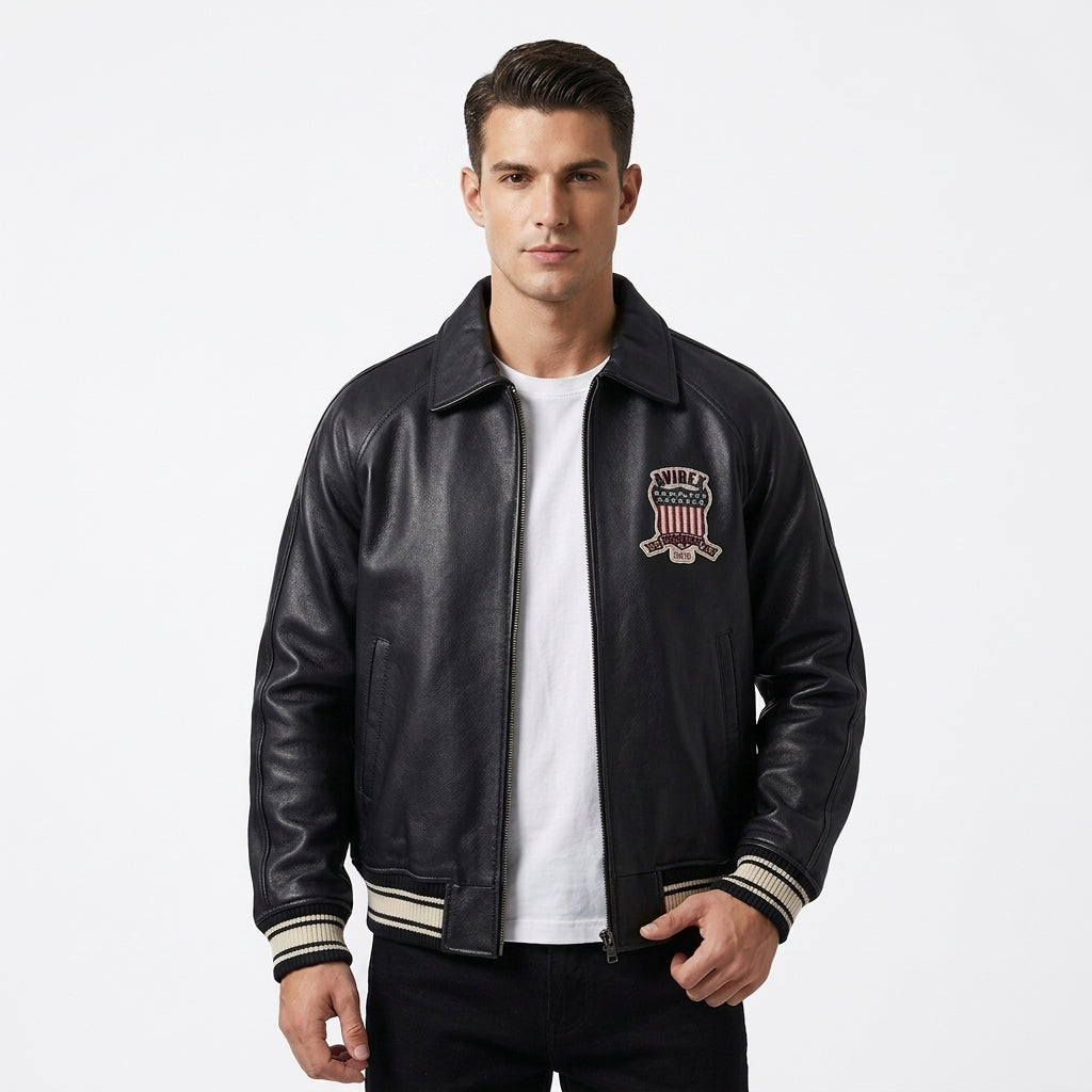 Distressed Leather Moto Jacket – Vintage Heritage Edition