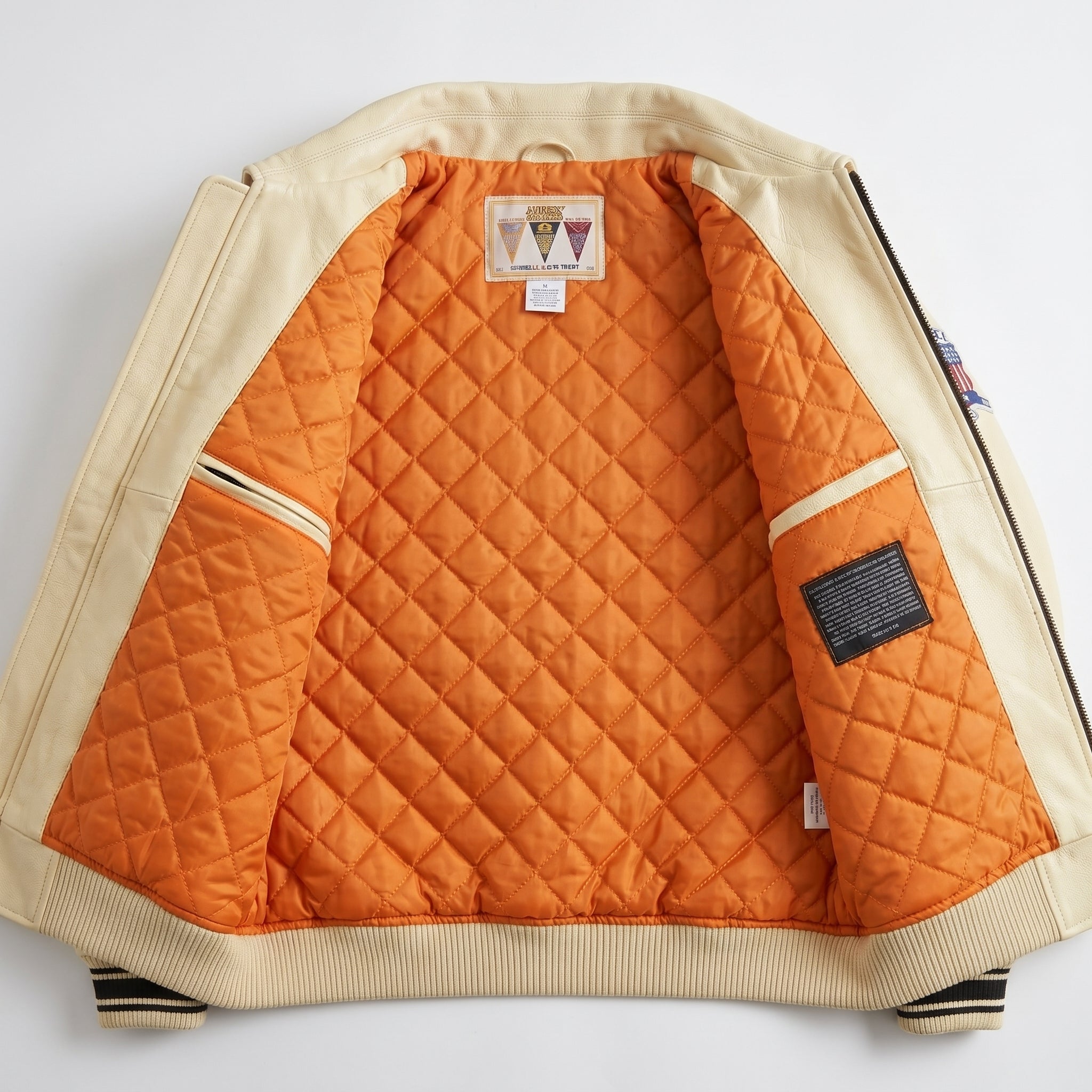 Knicks Kith x Avirex Leather Bomber Jacket Genuine Cowhide Leather Biker Jacket Premium Quality Varsity Style Handmade Leather Avirex Jacket