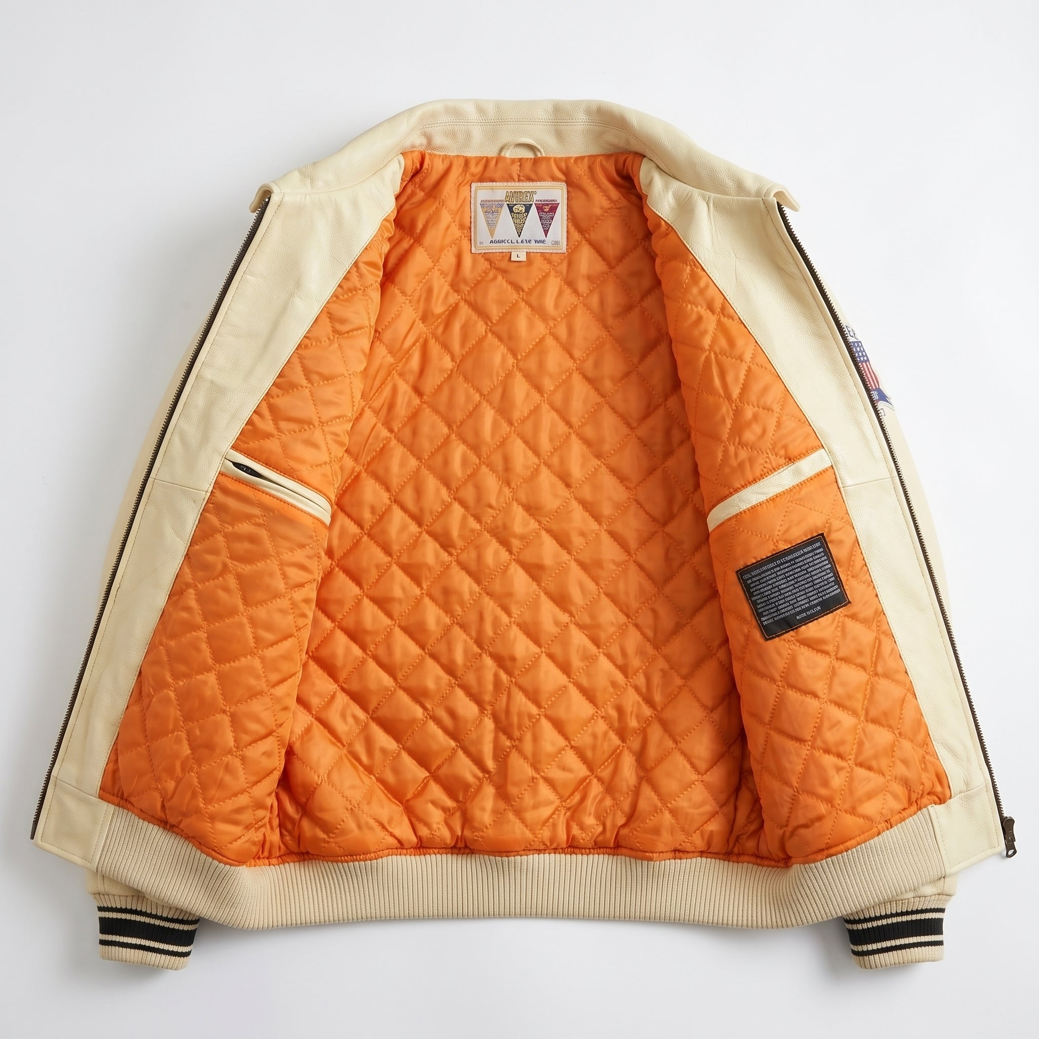 Knicks Kith x Avirex Leather Bomber Jacket Genuine Cowhide Leather Biker Jacket Premium Quality Varsity Style Handmade Leather Avirex Jacket