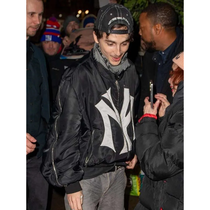snl-afterparty-timothee-chalamet-ny-yankees-jacket